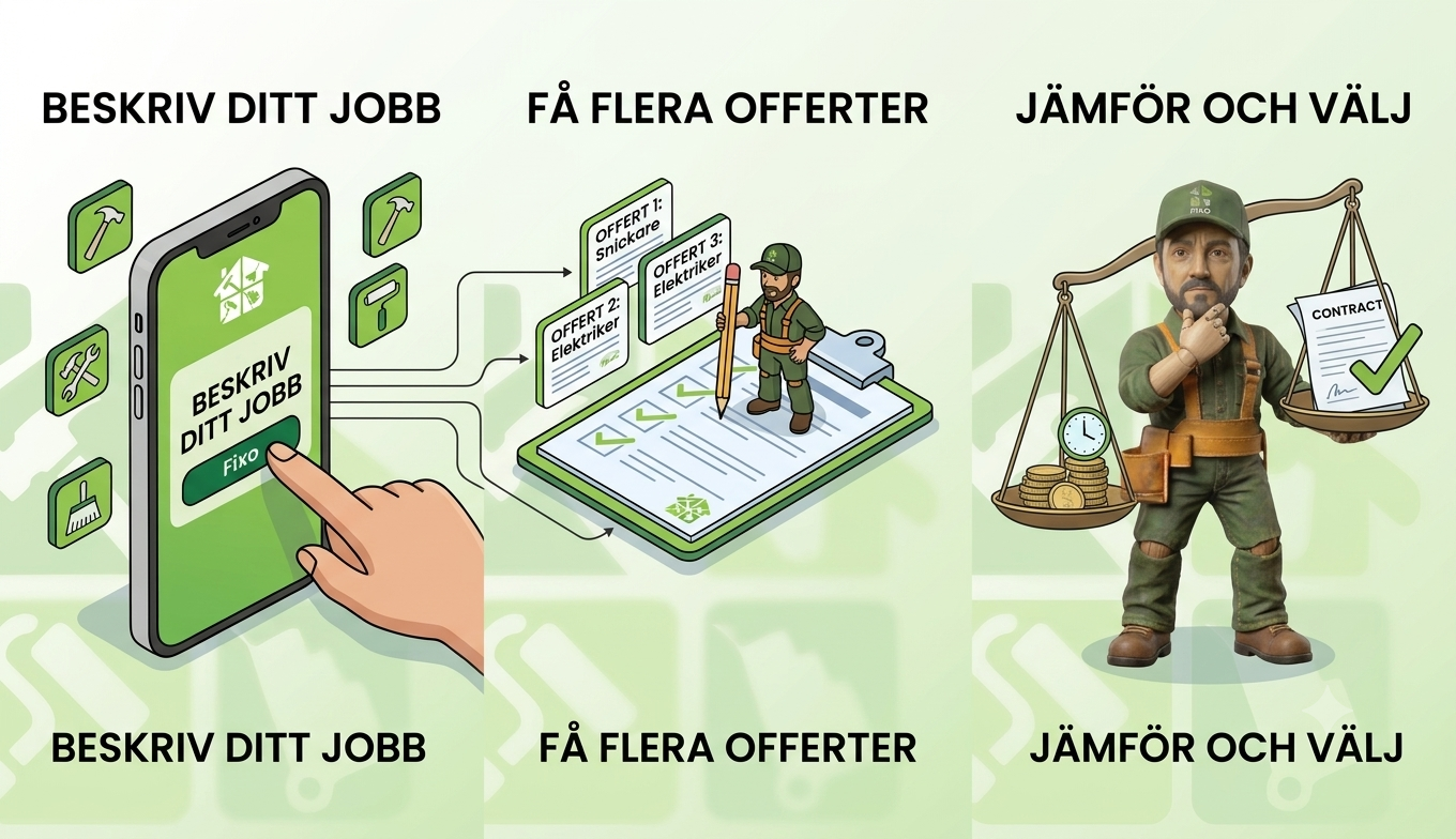 Så gör du för att hitta hantverkare i Fixo-appen – tre steg
