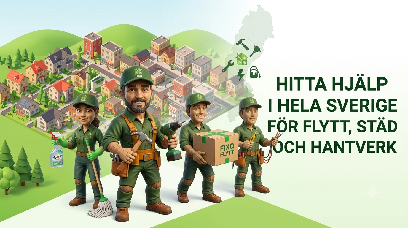 Hitta hantverkare, städfirma och flyttfirma i hela Sverige med Fixo